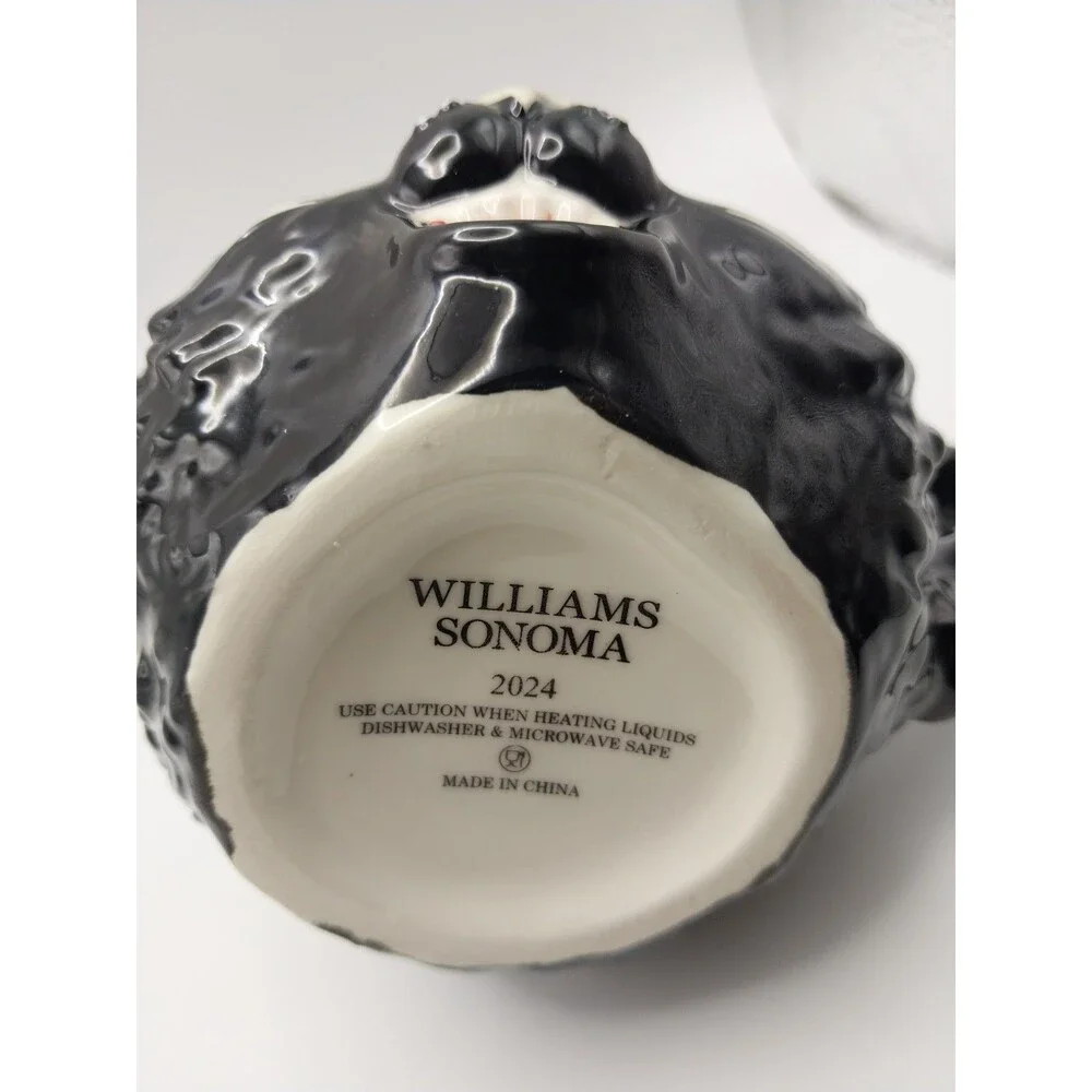 Williams Sonoma Figural Black Cat Coffee Mug Cup Halloween 2024